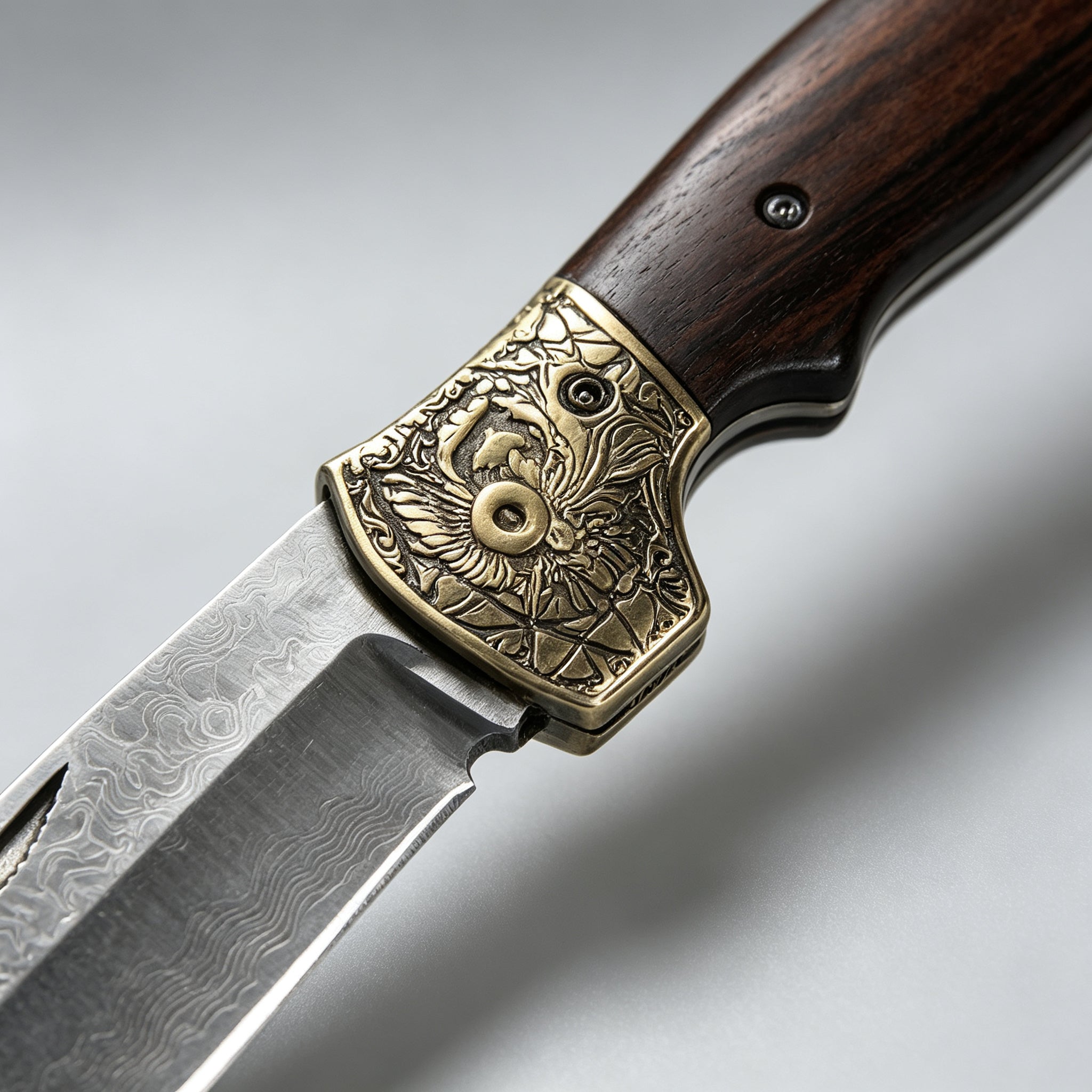 T-04 Folding Knife – 9Cr13, Copper & Wood — view 3