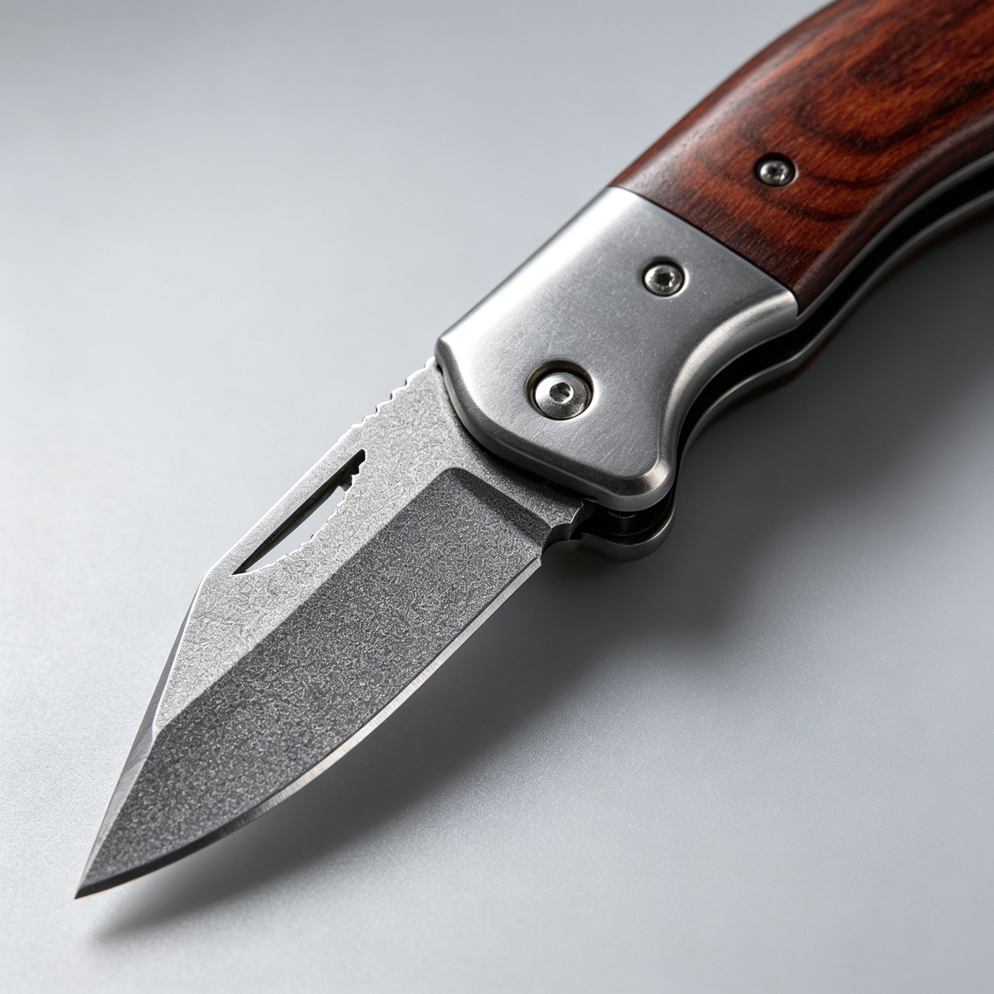 T-08 Folding Knife – 5Cr13, Steel & Wood — view 3