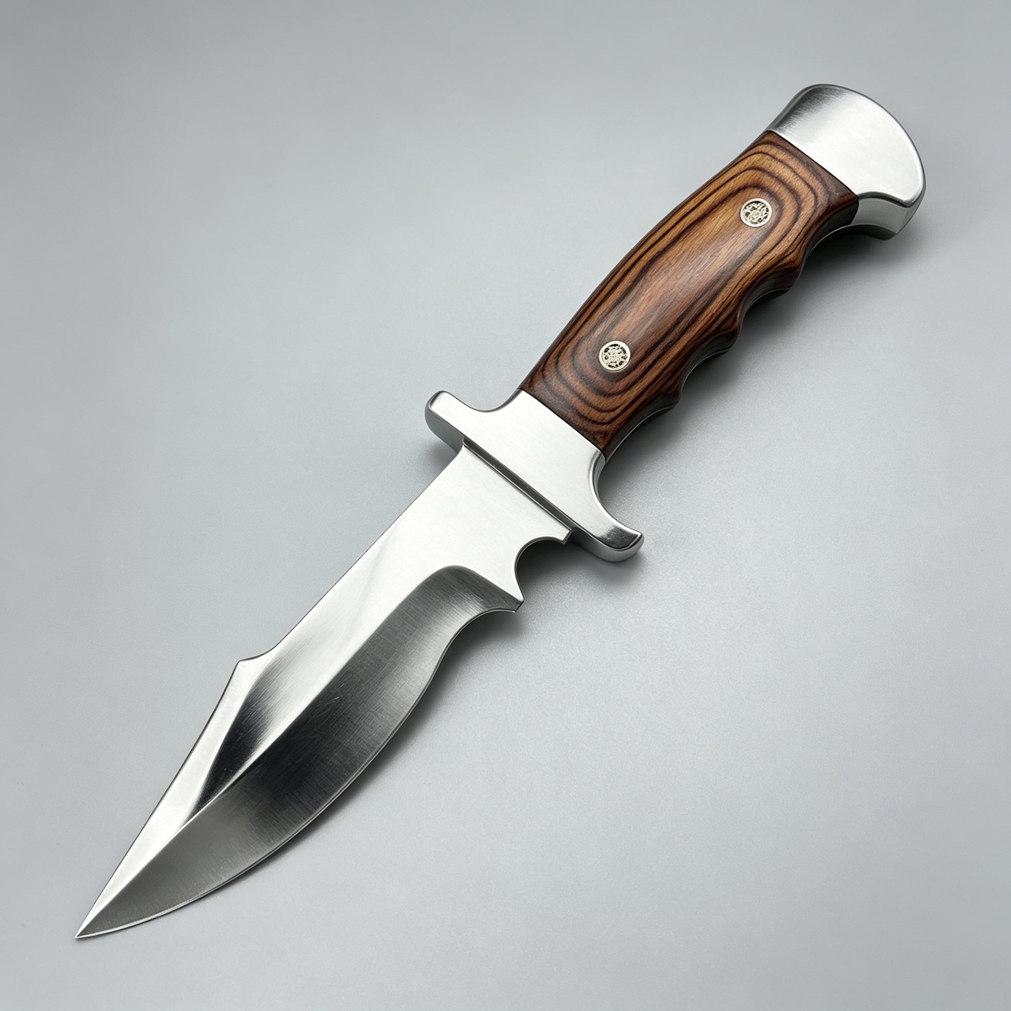J19 Fixed Blade Outdoor Knife - 3R13 Stainless Steel Wood G10 Handle 320mm — view 2