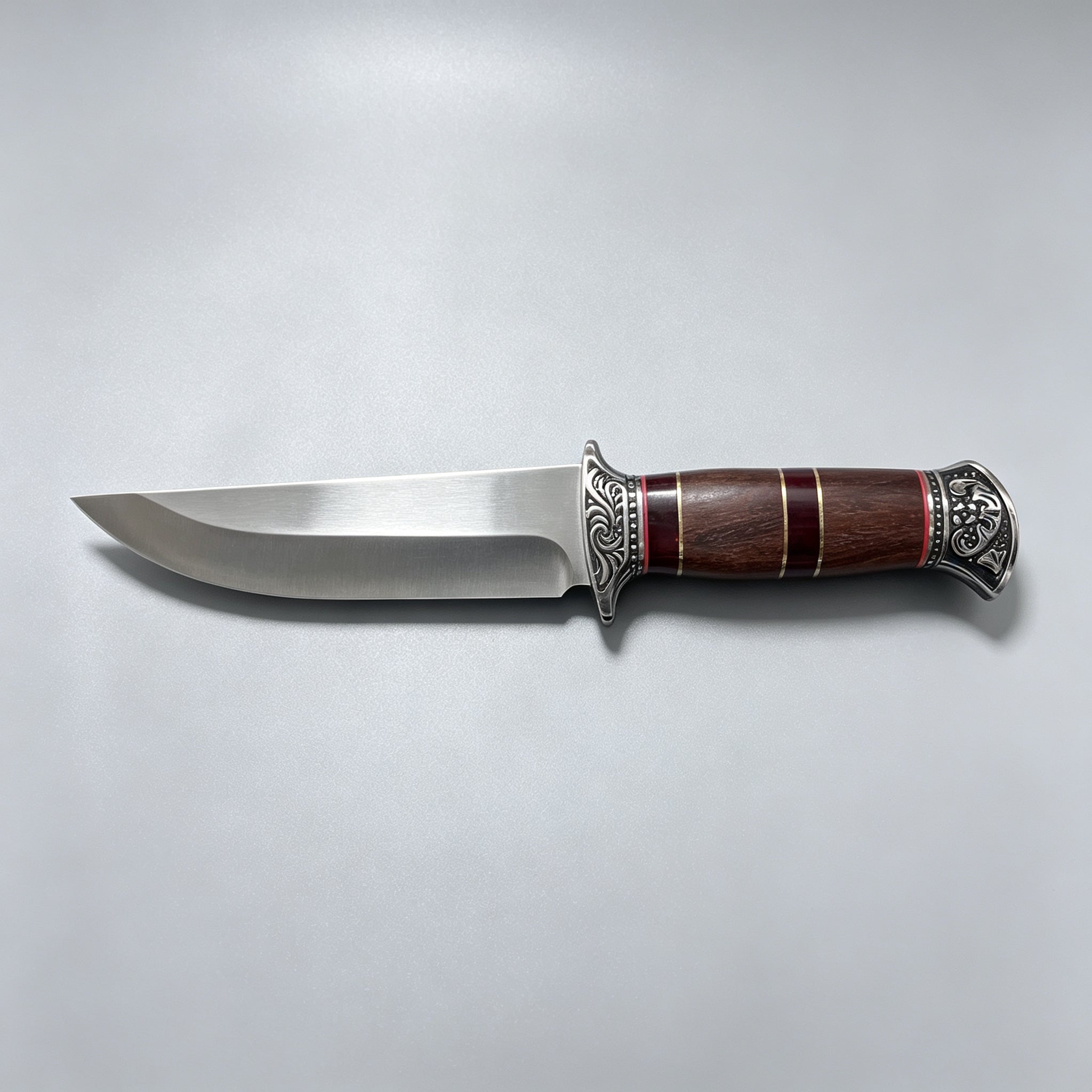 J25 Fixed Blade Outdoor Knife - 3R13 Stainless Steel Wood Handle 320mm