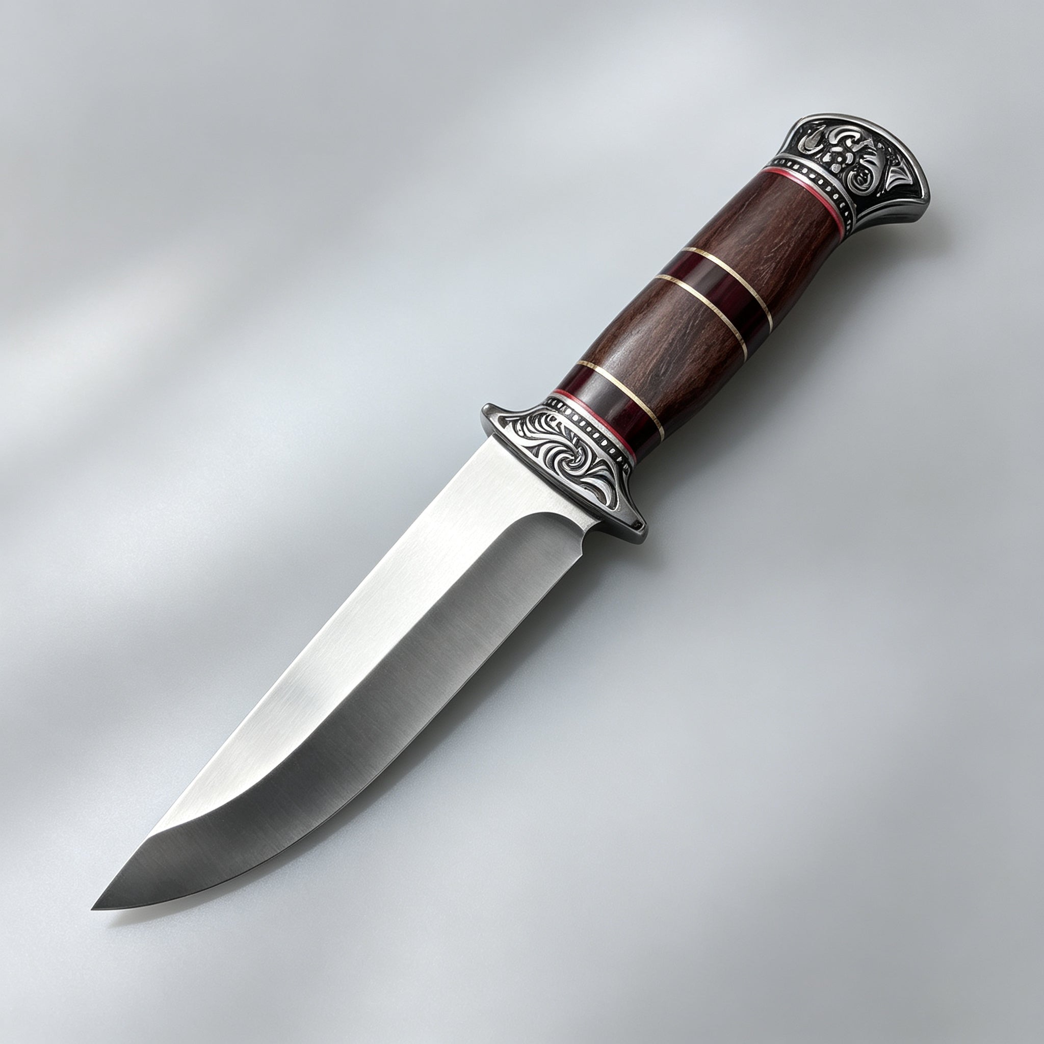 J25 Fixed Blade Outdoor Knife - 3R13 Stainless Steel Wood Handle 320mm — view 2