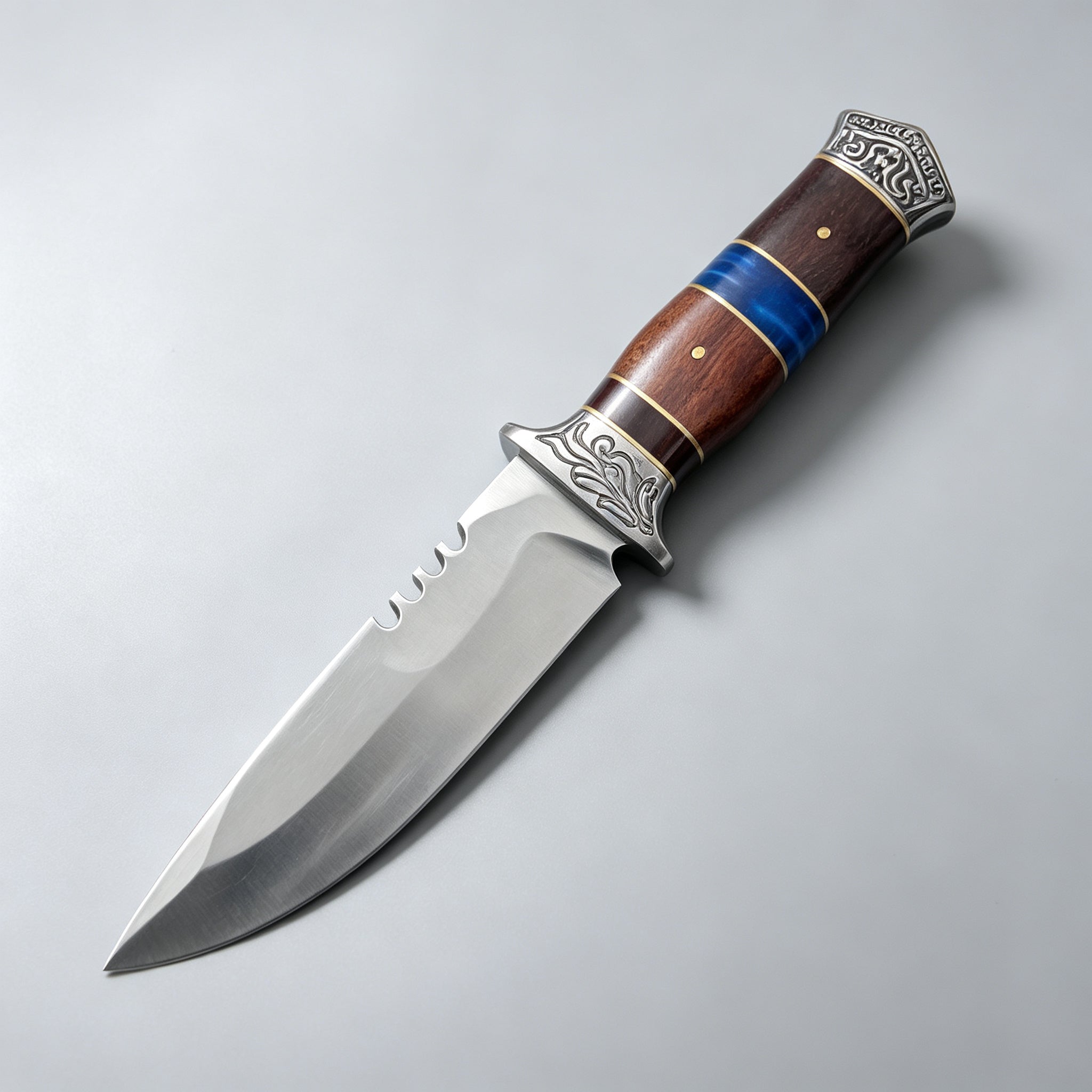 J20 Fixed Blade Outdoor Knife - 3R13 Stainless Steel Wood G10 Handle 320mm — view 2